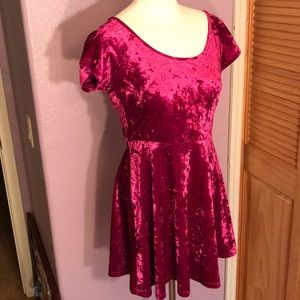 Pink velvet dress